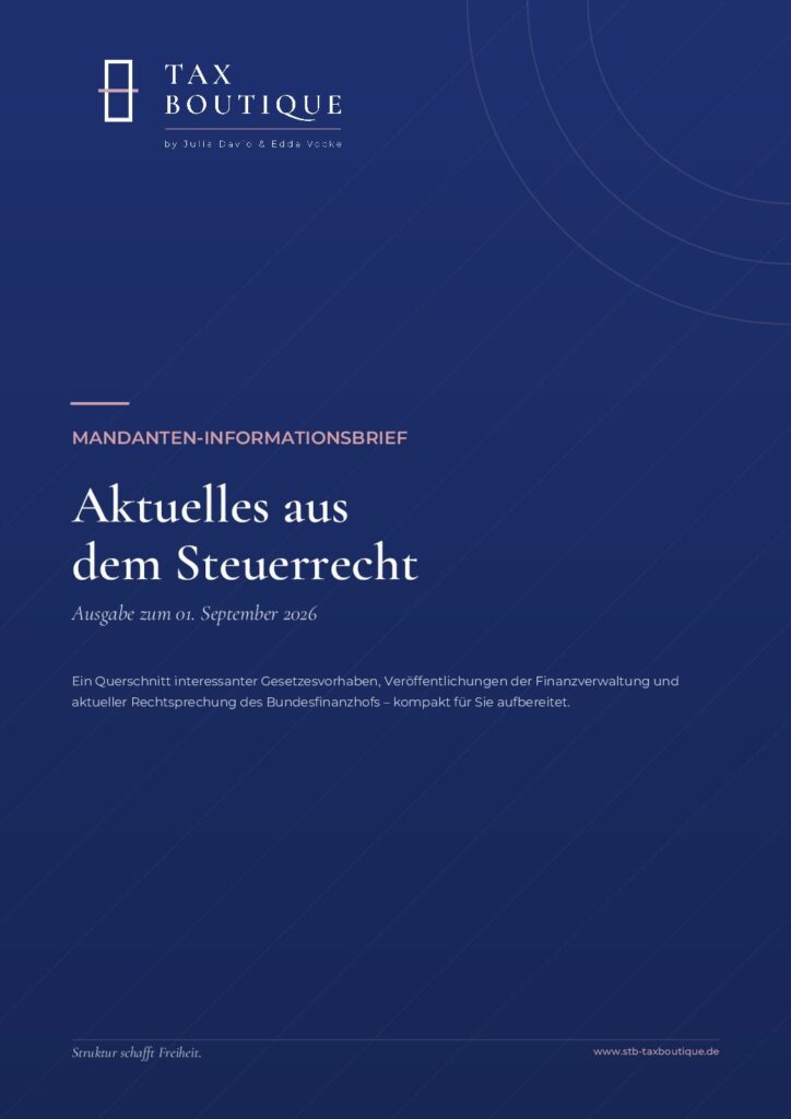 Titelseite des Mandanten-Informationsbriefs, Ausgabe 09/2026